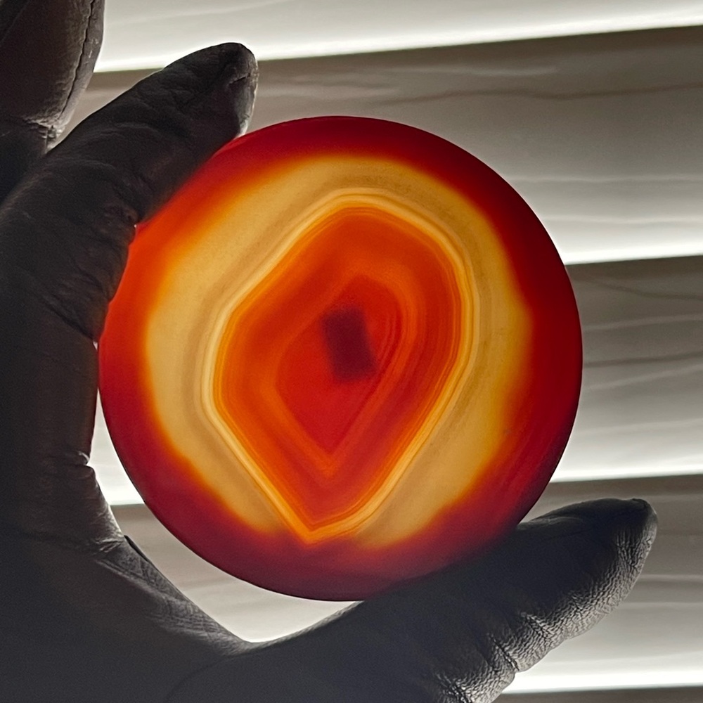 Agate Art Piece - Carnelian Hand carved coaster/display piece